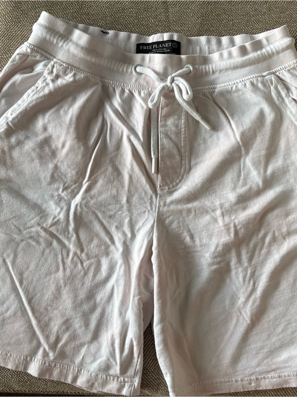 Free Planet Faded White Tye Dye Cotton Shorts